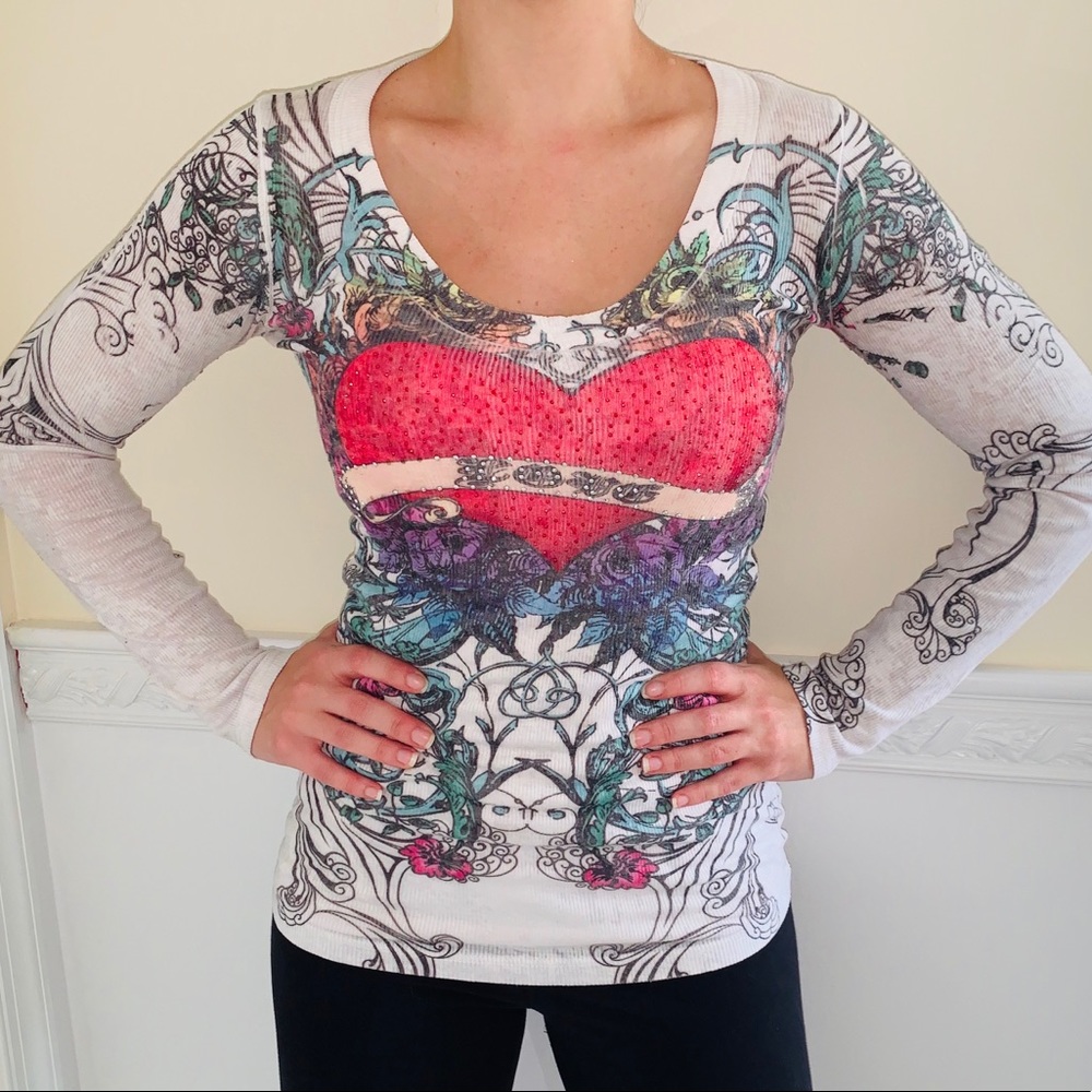 White ‘LOVE’ Long Sleeve Top